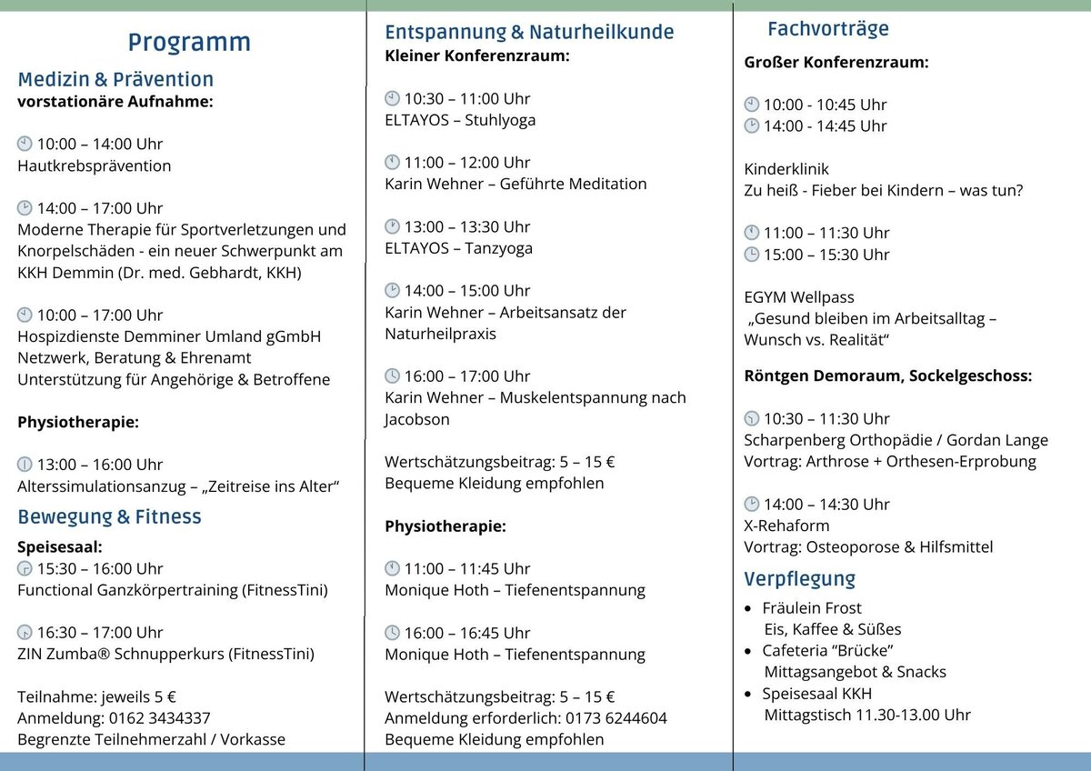 Gesundheitstag 2026 - Programm