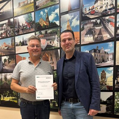 Bürgermeister Thomas Witkowski & Stephan Bünning,Geschäftsführer des Jobcenters der Mecklenburgischen Seenplatte